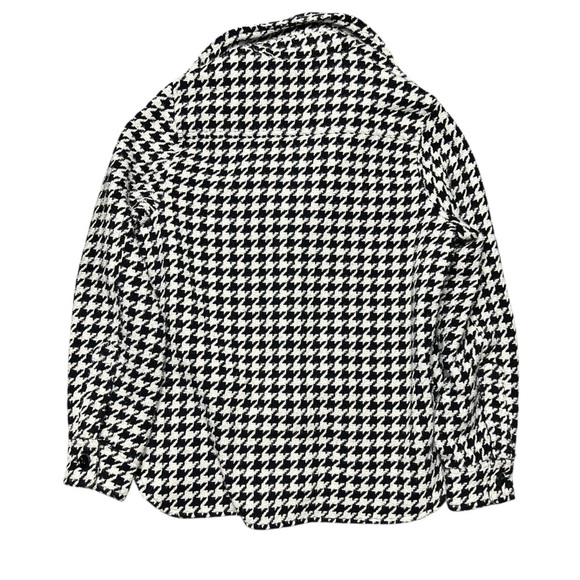 PISTOLA Libby Shirt Jacket in Houndstooth Wool Blend Black White Medium - Picture 4 of 8